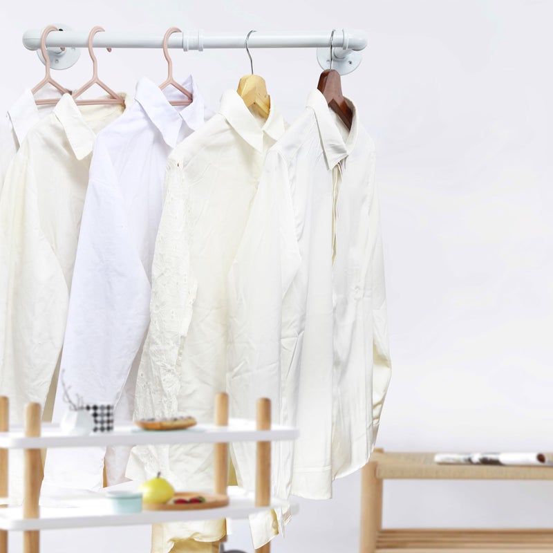 WEBI Clothing Rack Wall Mount White,24" Industrial Pipe Clothes Rack for Hanging Clothes,Heavy Duty Iron Garment Rack Bar,Retail Display Clothes Rod for Closet,Laundry Room - Image 5